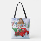 Schnauzer Kerstmis Levering Truck Sneeuw Tote Bag (Achterkant)
