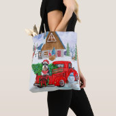 Schnauzer Kerstmis Levering Truck Sneeuw Tote Bag (Dichtbij)