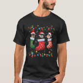 Schnauzer Kerstmis Socks Funny Xmas Pajama Dog T-shirt (Voorkant)