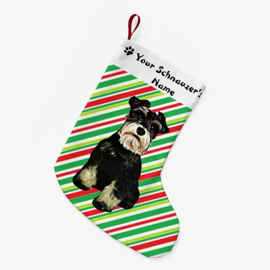 Schnauzer Kerstmis Stocking Kleine Kerstsok (Voorkant (Hangend))