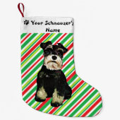 Schnauzer Kerstmis Stocking Kleine Kerstsok (Voorkant)