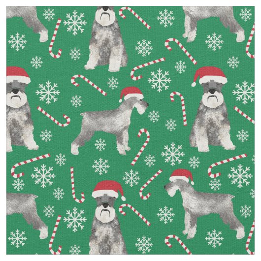 schnauzer - kerstmis stof (Close Up)