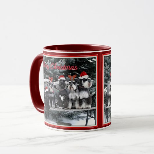 Schnauzer-kerstMok Mok (Voorkant links)