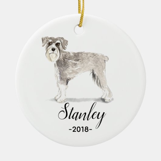 Schnauzer-kerstversiering Keramisch Ornament (Voorkant)