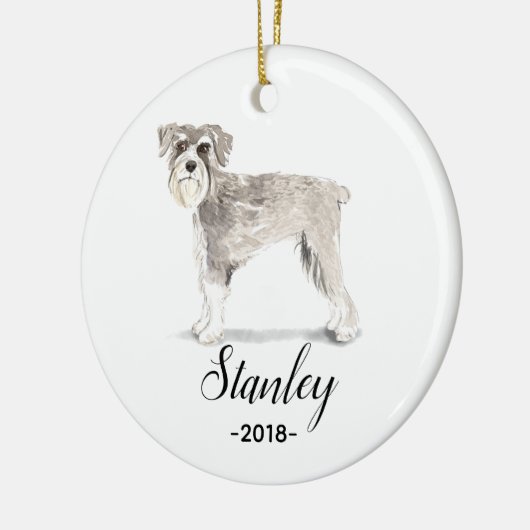 Schnauzer-kerstversiering Keramisch Ornament (Links)