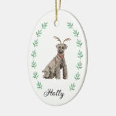Schnauzer kerstversiering keramisch ornament (Links)