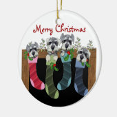 Schnauzer kerstversiering keramisch ornament (Links)