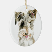 Schnauzer kerstversiering keramisch ornament (Rechts)