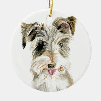 Schnauzer kerstversiering keramisch ornament