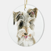 Schnauzer kerstversiering keramisch ornament (Links)