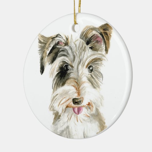 Schnauzer kerstversiering keramisch ornament (Links)