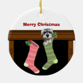 Schnauzer kerstversiering keramisch ornament (Achterkant)