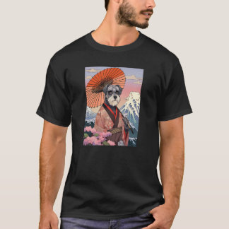 Schnauzer Kimono Funny Dog Geisha T-shirt