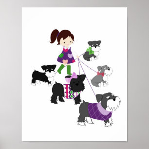 Schnauzer-kinderkamer muurdecoratie poster