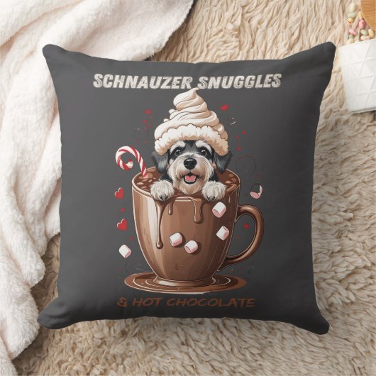 Schnauzer Knuffels & Warme Chocolade Kussen (Deken)