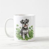 Schnauzer koffiemok met shamrocks (Links)