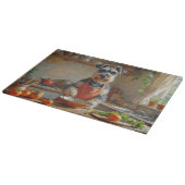 Schnauzer Kookt in Keuken Snijplank (Hoek)