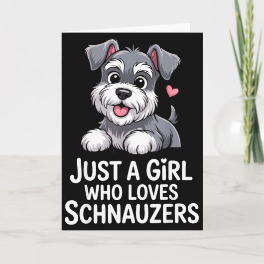 Schnauzer Kunst voor vrouwen meisjes kinderen Mini Kaart (Voorkant)