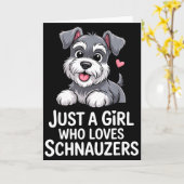 Schnauzer Kunst voor vrouwen meisjes kinderen Mini Kaart (Gele Bloem)