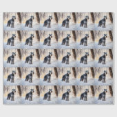 Schnauzer Laat het sneeuwen Kerstmis Cadeaupapier (Vlak)