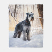 Schnauzer Laat het sneeuwen Kerstmis Fleece Deken (Voorkant)