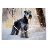 Schnauzer Laat het sneeuwen Kerstmis Groot Cadeauzakje (Voorkant)