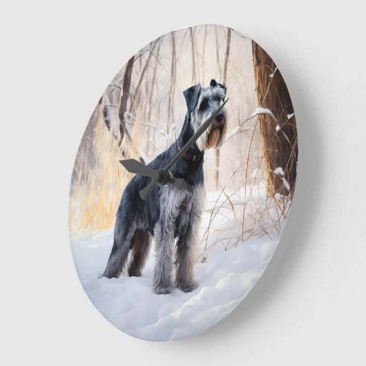 Schnauzer Laat het sneeuwen Kerstmis Grote Klok (Hoek)