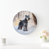 Schnauzer Laat het sneeuwen Kerstmis Grote Klok (Huis)