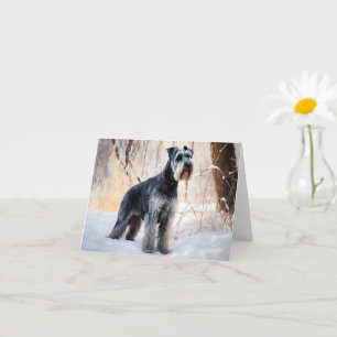 Schnauzer Laat het sneeuwen Kerstmis Kaart