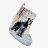Schnauzer Laat het sneeuwen Kerstmis Kleine Kerstsok (Voorkant (Hangend))