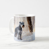 Schnauzer Laat het sneeuwen Kerstmis Koffiemok (Voorkant links)