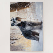 Schnauzer Laat het sneeuwen Kerstmis Legpuzzel (Verticaal)
