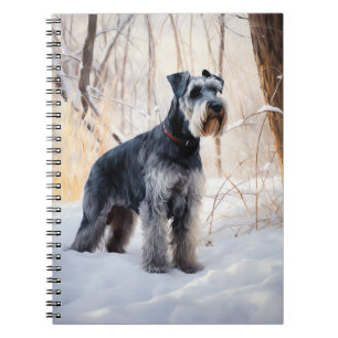 Schnauzer Laat het sneeuwen Kerstmis Notitieboek