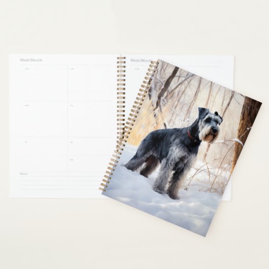 Schnauzer Laat het Sneeuwen Kerstmis Planner (Display)