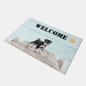 Schnauzer Lake Zomer Deurmat (Schuin)