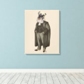 Schnauzer Lawyer Canvas Afdruk (Insitu (Houten vloer))