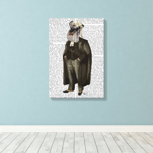 Schnauzer Lawyer Canvas Afdruk (Insitu (Houten vloer))