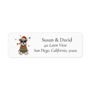 Schnauzer lelijke trui hond kerst etiket