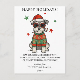 Schnauzer Lelijke Trui Kerstmis Hond Suikerstok Feestdagenkaart