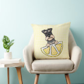 Schnauzer Lemon Gingham Throw Pillow Kussen (Stoel)