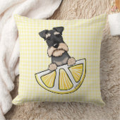 Schnauzer Lemon Gingham Throw Pillow Kussen (Deken)