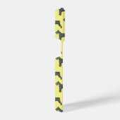 Schnauzer Leuke Hond Silhouet Grid Geel iPhone Hoesje (Rechterkant)