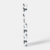 Schnauzer Leuke Hond Silhouet Raster Wit iPhone Hoesje (Linkerkant)