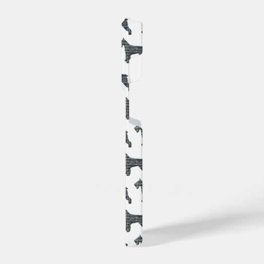 Schnauzer Leuke Hond Silhouet Raster Wit iPhone Hoesje (Linkerkant)