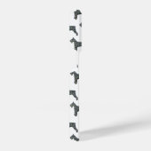 Schnauzer Leuke Hond Silhouet Raster Wit iPhone Hoesje (Rechterkant)