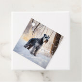 Schnauzer liet het sneeuwen Kerstmis Bedankjes Labels (In situ)