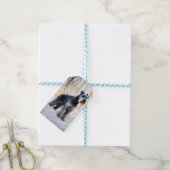 Schnauzer liet het sneeuwen Kerstmis Cadeaulabel (Met Touw)