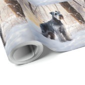 Schnauzer liet het sneeuwen Kerstmis Cadeaupapier (Rol Hoek)