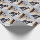 Schnauzer liet het sneeuwen Kerstmis Cadeaupapier (Hoek)