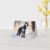 Schnauzer liet het sneeuwen Kerstmis Kaart (Gele Bloem)